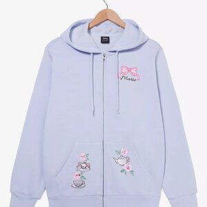 Disney The Aristocats Marie Teacup Zippered Hoodie Sweatshirt BoxLunch Pink Blue